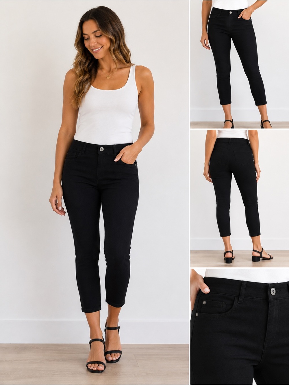 Skinnygirl Jeans Black Mid Rise Crop Skinny Pull On Pants Women’s Size 28P/6P